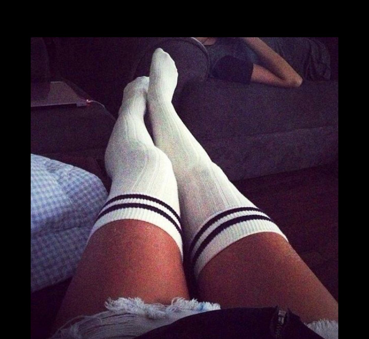 Girls white socks bondage fan photo