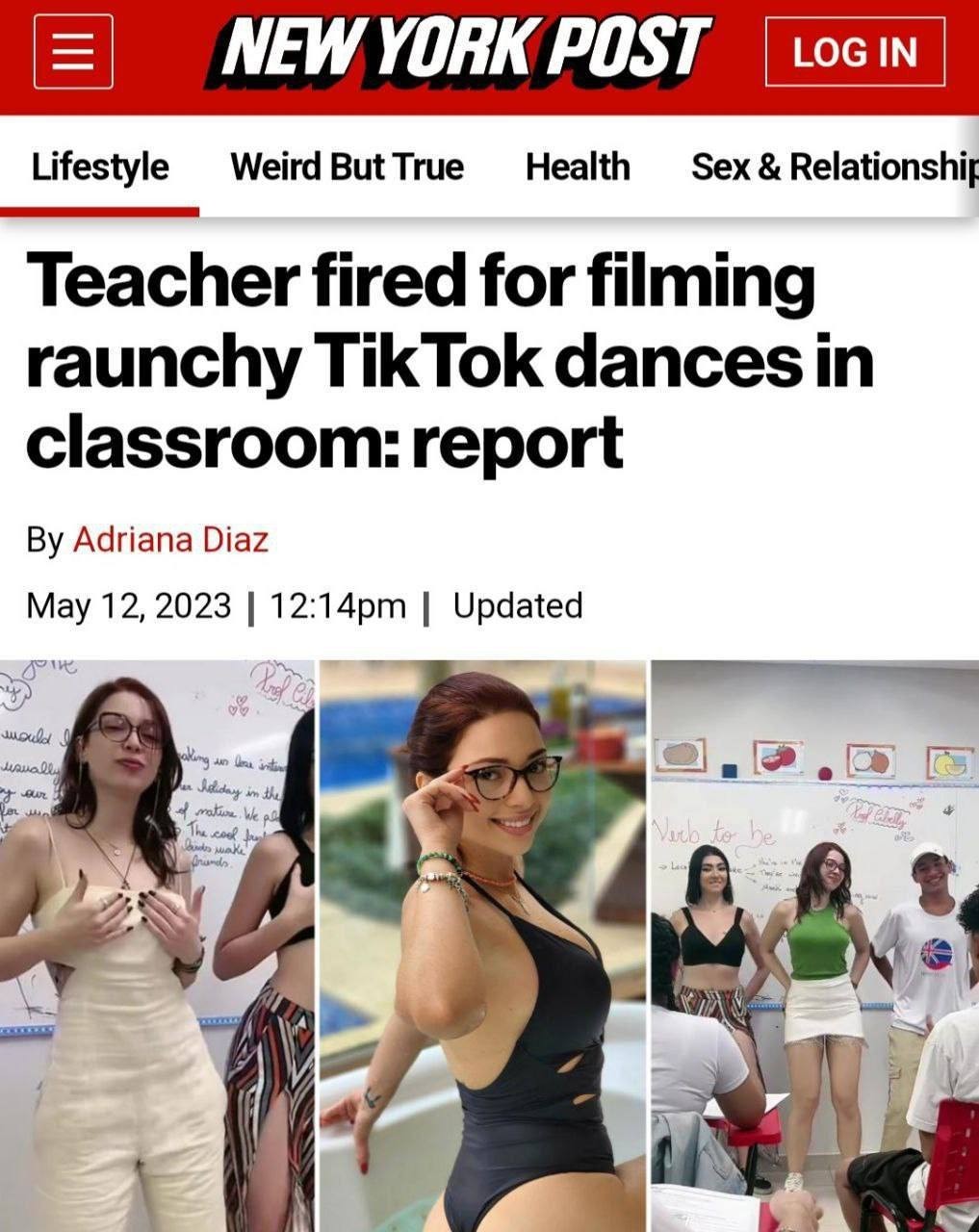 Учительницу уволили за съемку непристойных танцев для TikTok в классе. (6  фото) » Фаномания - эротика и приколы