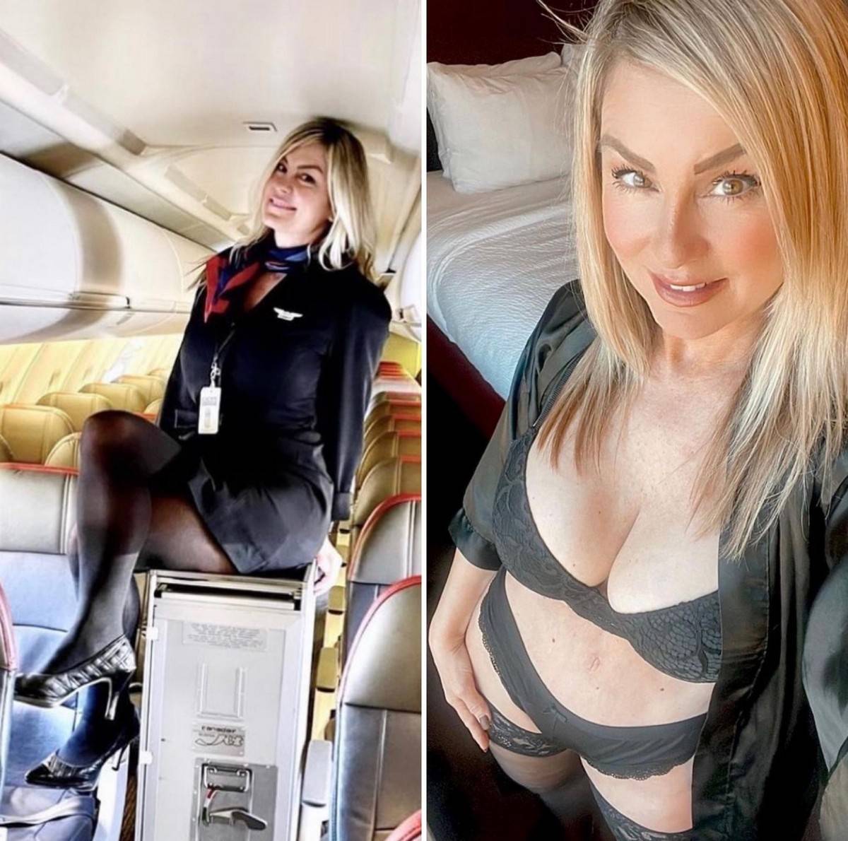 Стюардессы занимаются с летчиком сексом в отеле